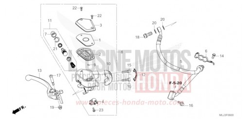 MAITRE-CYLINDRE DE FREIN AVANT CYLINDRE GL1800DAP de 2023